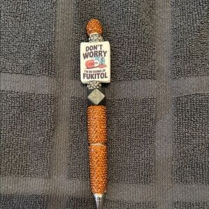 Orange Glitter Novelty Pen